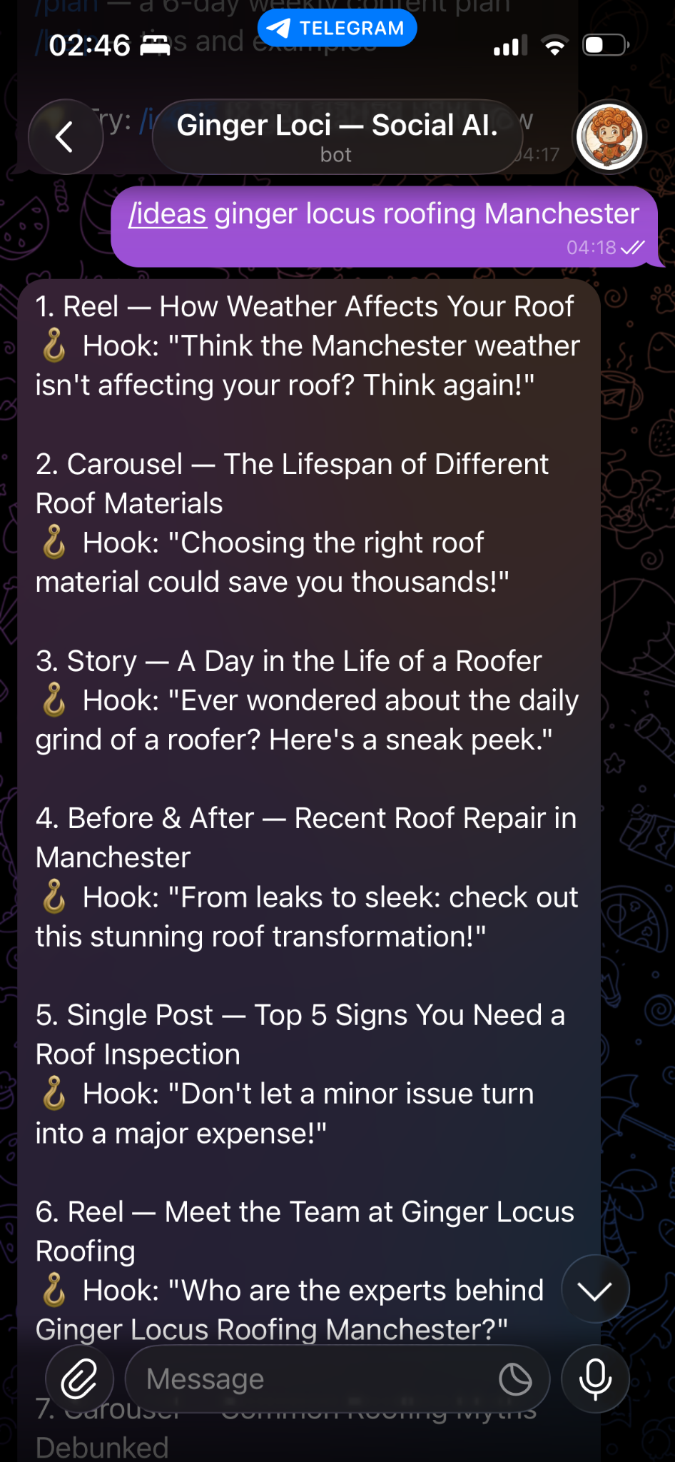 Content ideas screenshot